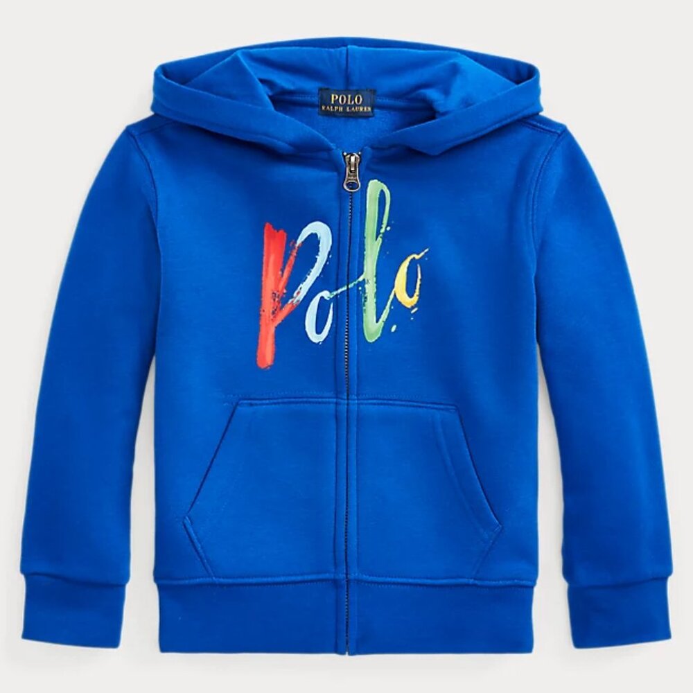 Polo Ralph Lauren Blue Logo Fleece Full-Zip Hoodie New with Tags Size 4